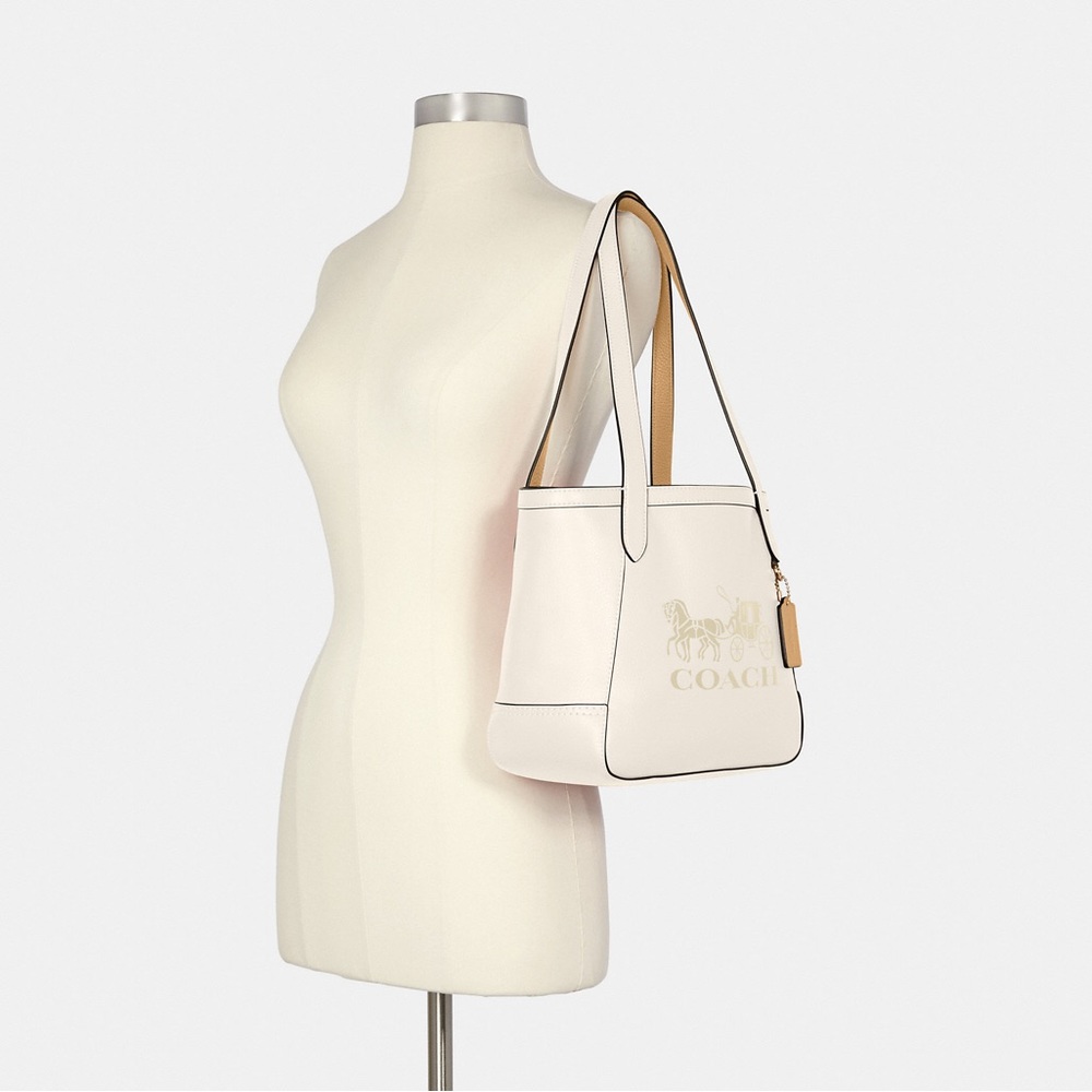 NWT Coach Tote 27 With Horse And Carriage Chalk Vanilla Cream C4062 RARE FIND - Picture 10 of 10